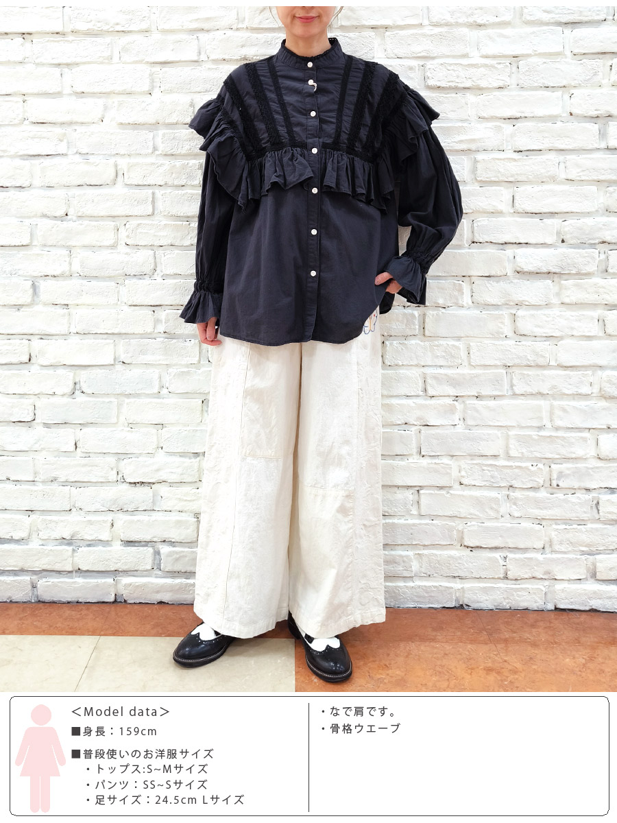 【★30%OFF】SALE セール DENIM DUNGAREE デニムダンガリー ローン レースブラウス 22520100 ブランド レディース トップス シャツ ブラウス ネグリジェ フリル DENIM DUNGAREE 【☆30%OFF】SALE セール デニムダンガリー