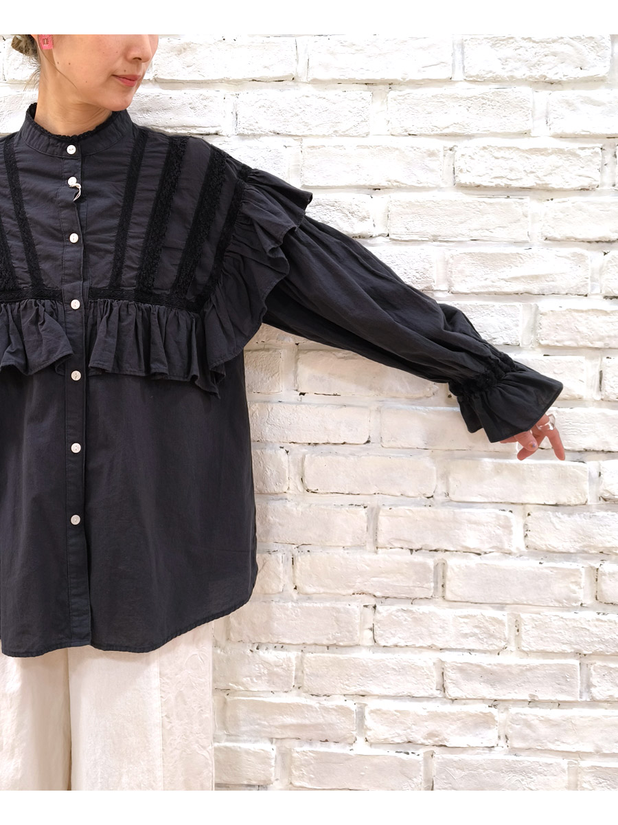 【★30%OFF】SALE セール DENIM DUNGAREE デニムダンガリー ローン レースブラウス 22520100 ブランド レディース トップス シャツ ブラウス ネグリジェ フリル DENIM DUNGAREE 【☆30%OFF】SALE セール デニムダンガリー