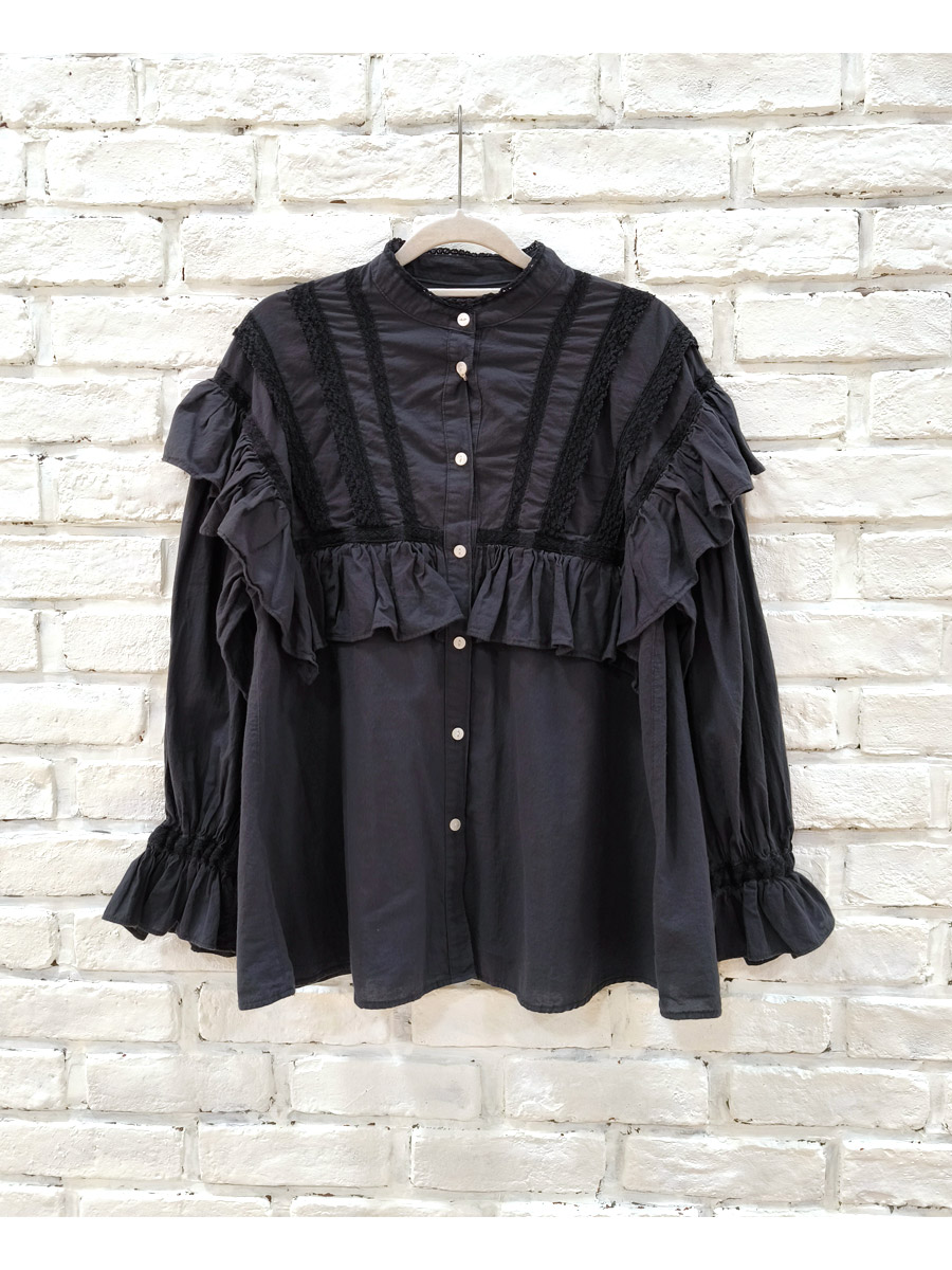 【★30%OFF】SALE セール DENIM DUNGAREE デニムダンガリー ローン レースブラウス 22520100 ブランド レディース トップス シャツ ブラウス ネグリジェ フリル DENIM DUNGAREE 【☆30%OFF】SALE セール デニムダンガリー