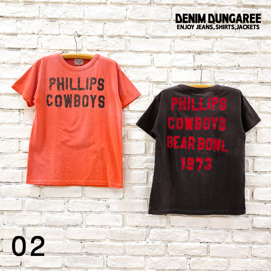 【★30%OFF】SALE セール DENIM DUNGAREE デニムダンガリー 服 ビンテージ テンジク COWBOY TEE 22520419 レディース Tシャツ 半袖 半袖Tシャツ プリント ロゴ