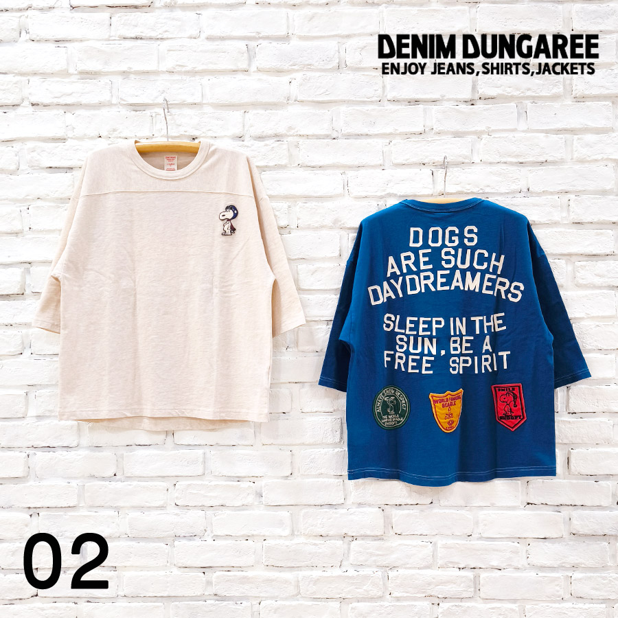 DENIM DUNGAREE デニムダンガリー 服 新作 テンジク SNOOPY DREAM TEE 22521491 レディース Tシャツ 半袖 半袖Tシャツ スヌーピー PEANUTS コラボ Tシャツ