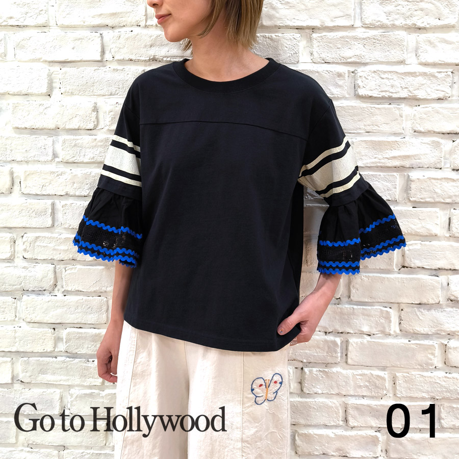 【★30%OFF】SALE セール Go To Hollywood ゴートゥーハリウッド カラフル テープ ツカイ フレアスリーブ TEE 32520400 レディース トップス Tシャツ 半袖