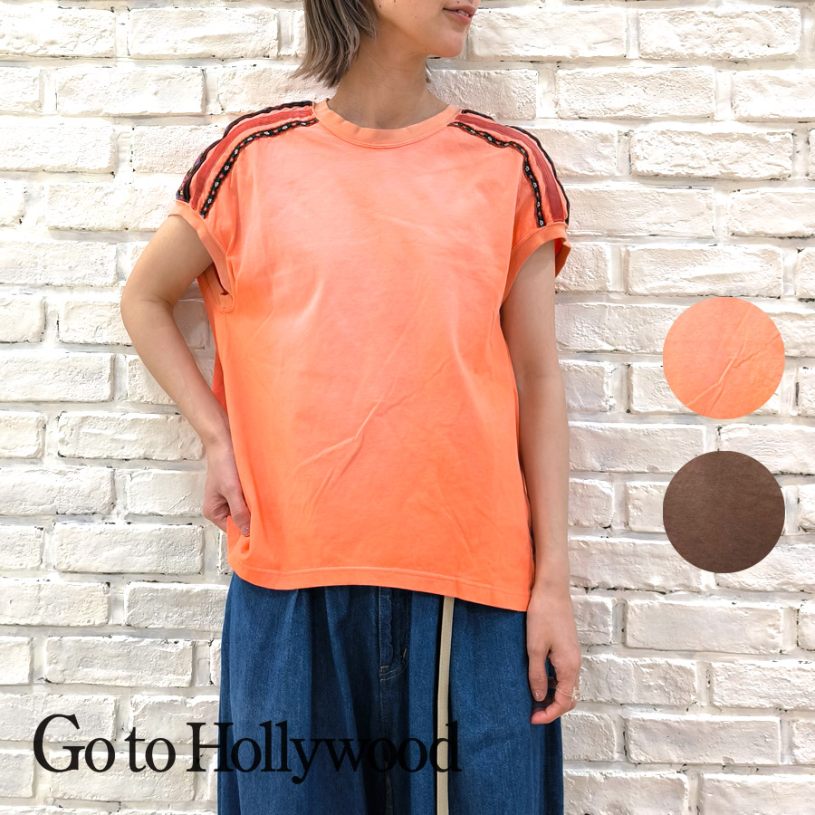 【★30%OFF】SALE セール Go To Hollywood ゴートゥーハリウッド ビンテージ フウ チロリアンテープ ツカイ ノースリーブ TEE 32520402 Tシャツ レディース