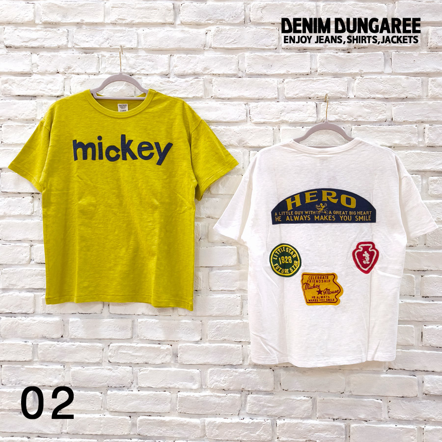 【★30%OFF】SALE セール DENIM DUNGAREE デニムダンガリー テンジク MICKEY HERO TEE 3742454 レディース トップス Tシャツ ミッキー ミッキーマウス