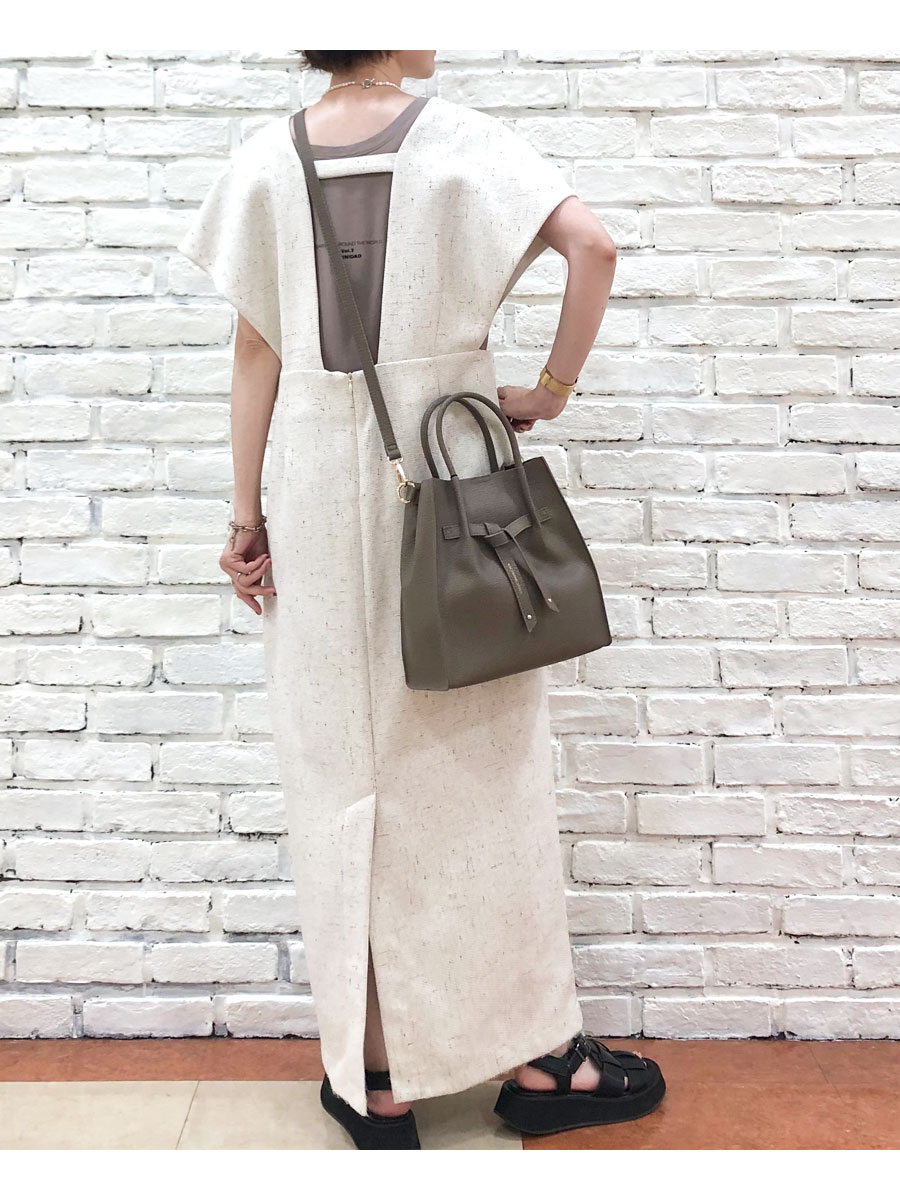 マニマリスノベルティ付き　ラタン 二段式 ハンドバッグ ブラック MACARONIC STYLE（マカロニックスタイル） トートバッグ レディース