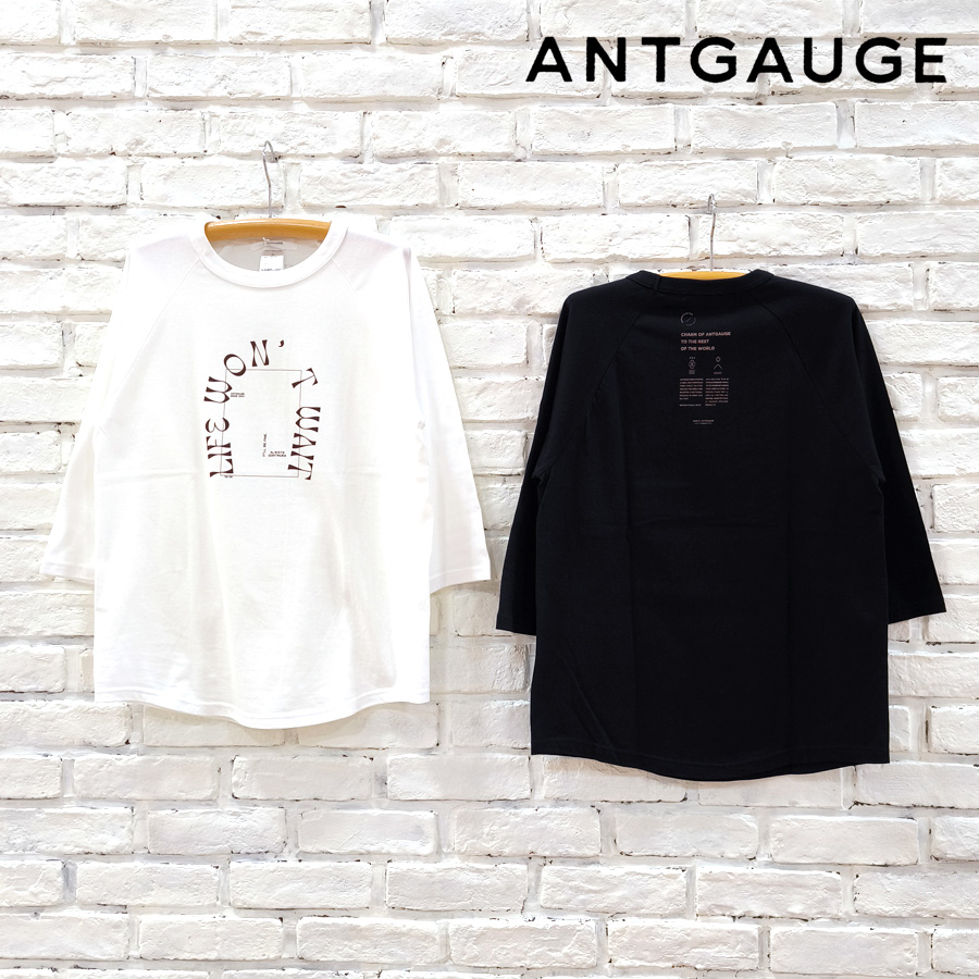 Antgauge アントゲージ Tシャツ 新作 ラグラン TEE D1211 ブランド レディース 服 トップス ラグランTシャツ プルオーバー 7分 7分袖 プリント カットソー ロゴ