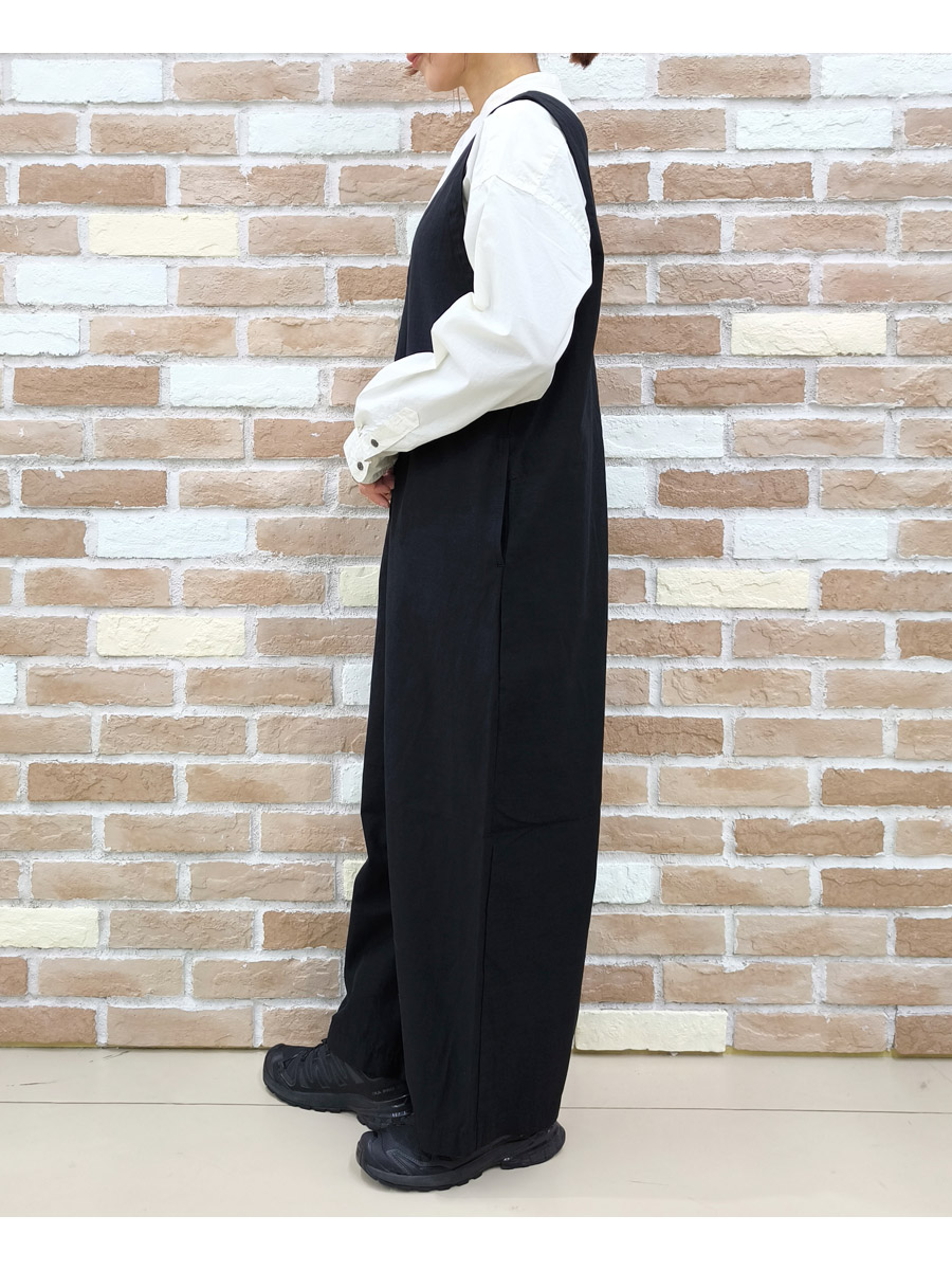 prit（プリット） サロペット 服 綿麻 ストレッチ Vネック