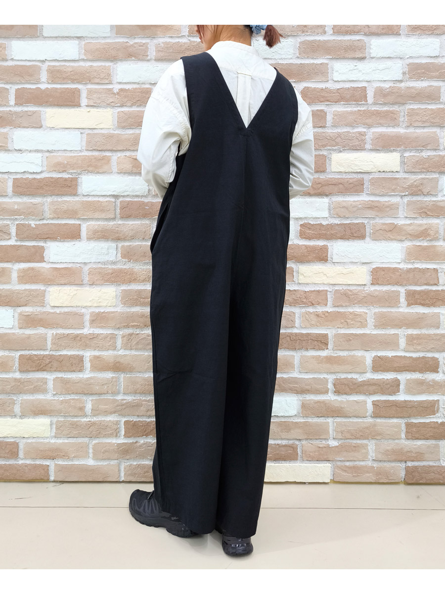 prit（プリット） サロペット 服 綿麻 ストレッチ Vネック