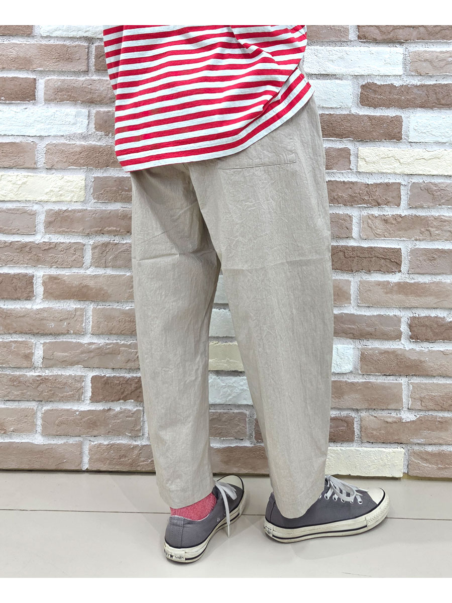 prit プリット パンツ 服 コットン リネン ワッシャー 中白染め スロウパンツ P72613 新作 ブランド レディース テーパード シルエット ウエストゴム 全ゴムの画像