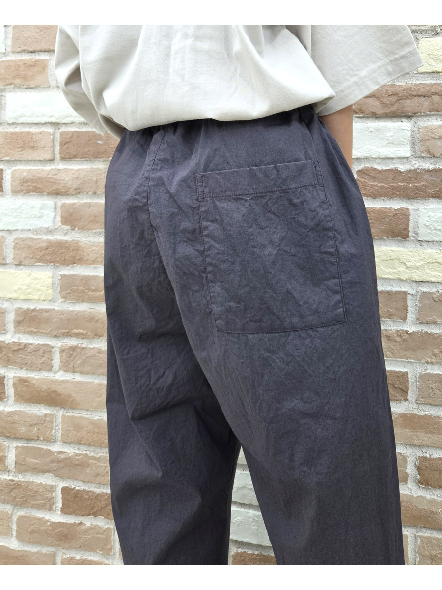 prit プリット パンツ 服 コットン リネン ワッシャー 中白染め スロウパンツ P72613 新作 ブランド レディース テーパード シルエット ウエストゴム 全ゴムの画像
