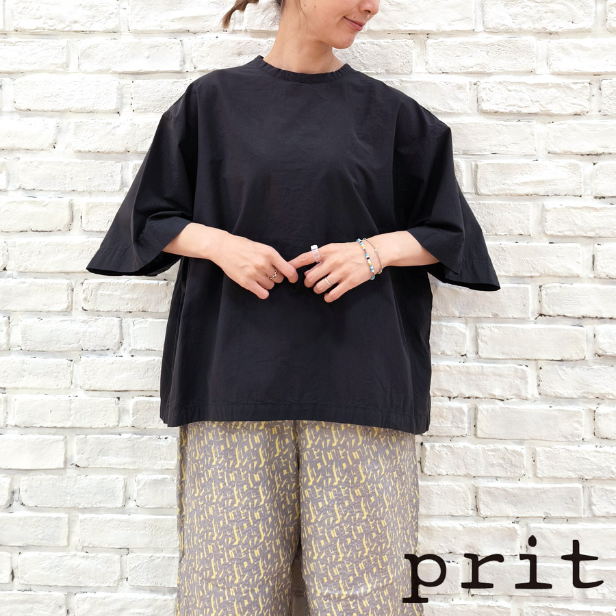【★20%OFF】SALE セール prit プリット 服 ボイル マイクロウェーブ 5分 ビッグスリーブ 裾ヒモ プルオーバー P82502 レディース トップス  シャツ Tシャツ