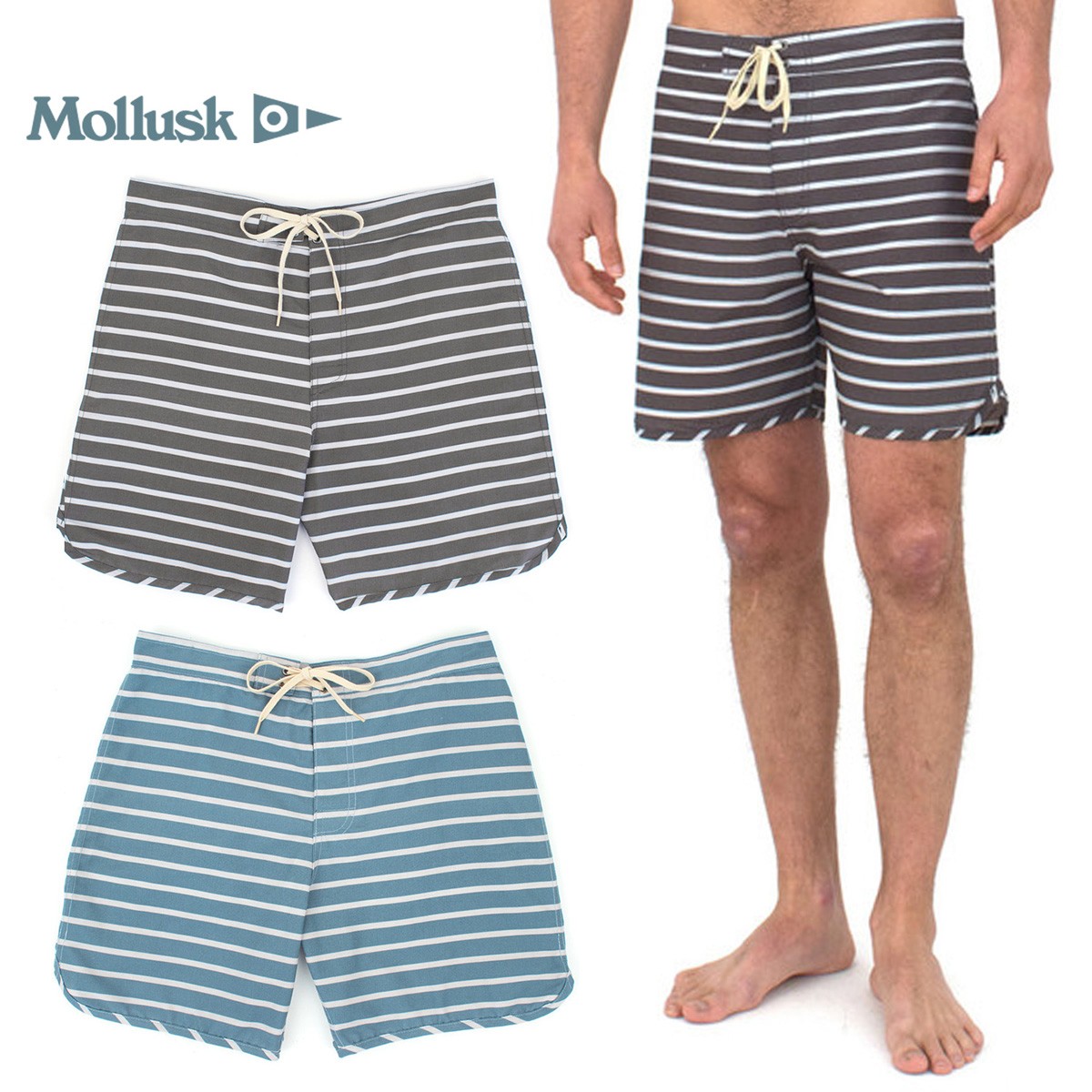 ショートパンツ メンズ ボードショーツ 水着 サーフパンツ ブランド サーフ Mollusk モラスク モルスク Cut Out Stripes  Trunks 2カラー : msk-ms4033 : Blueism - 通販 - Yahoo!ショッピング