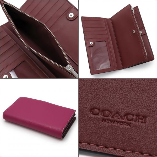 【新品】COACH長財布ラウンドファスナー 財布 レザー ブライトヴァイオレット COACH コーチ 長財布 財布 レディース ブライトバイオレット