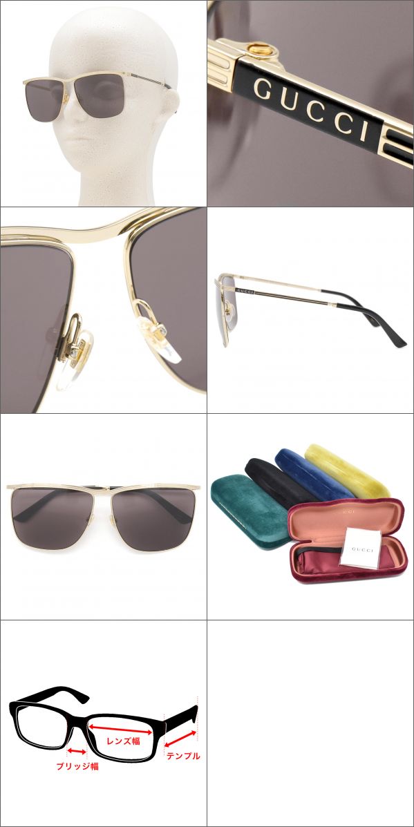 GUCCI サングラスGG0821S 001 サイズ　62▫︎13 Gucci Sunglasses GG0821S 001 Gold/Grey 62-13-145mm