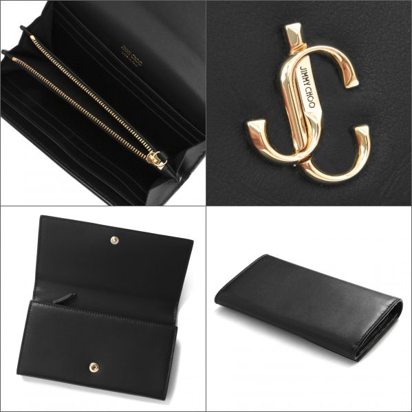 【JIMMY CHOO】Martina 長財布 ブラック Martina | Black Leather Wallet Leather SLG | JIMMY CHOO