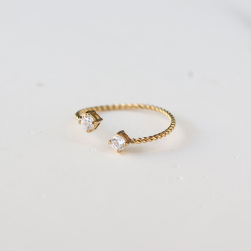 リング 指輪 誕生石 選べる 12色 サージカルステンレス キュービックジルコニア CZダイヤ フリーサイズ サイズ調整可能 k18コーティング ニッケルフリー | BLUE LEAF | 04