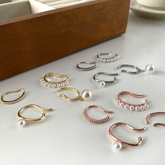 イヤーカフ、ブーケ、ブートニア３点セット スクエア ライン セット イヤーカフ – GOLDY Onlinestore
