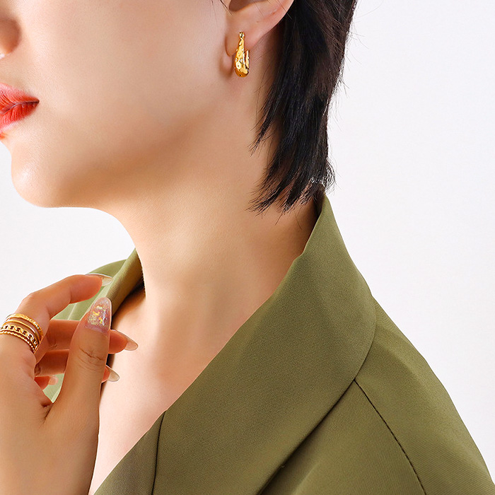 BLUE LEAF ピアス フープピアス スナップピアス ポスト k18