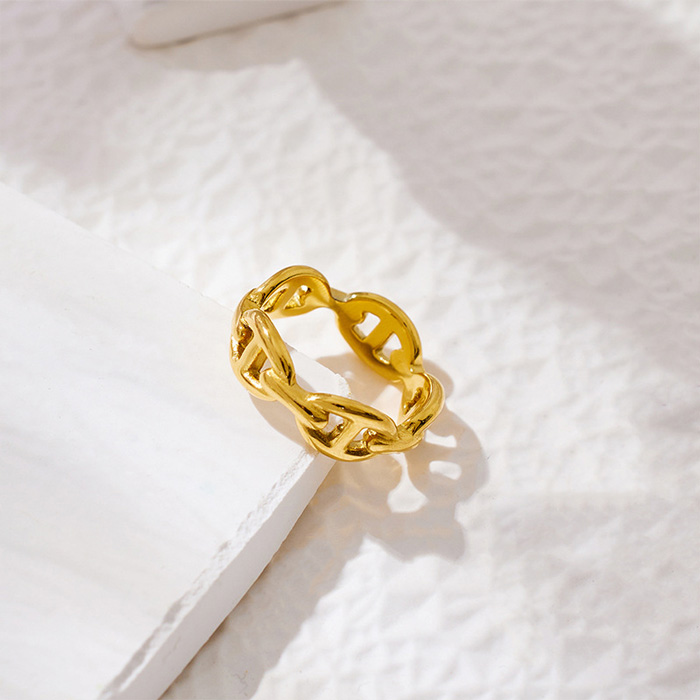 リング 指輪 アンカーチェーン マリンチェーン サージカルステンレス ステンレスリング ステンレス 低アレルギー アクセサリー レディース メンズ つけっぱなし | BLUE LEAF | 02