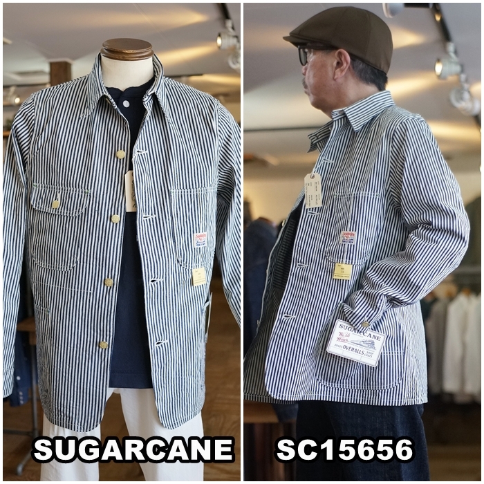 SUGAR CANE sugarcane シュガーケーン 15656 ストライプ カバーオール