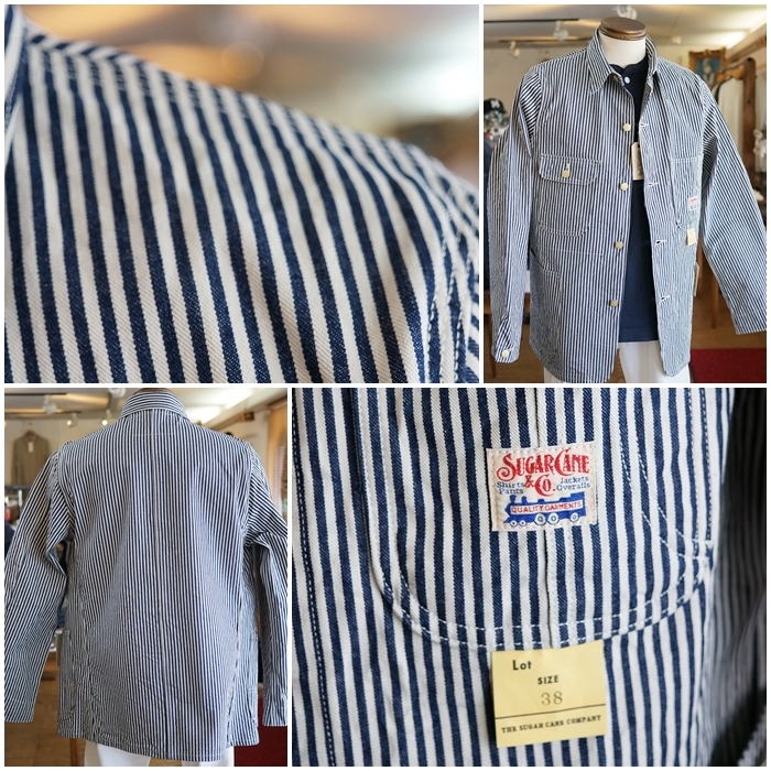 SUGAR CANE sugarcane シュガーケーン 15656 ストライプ カバーオール
