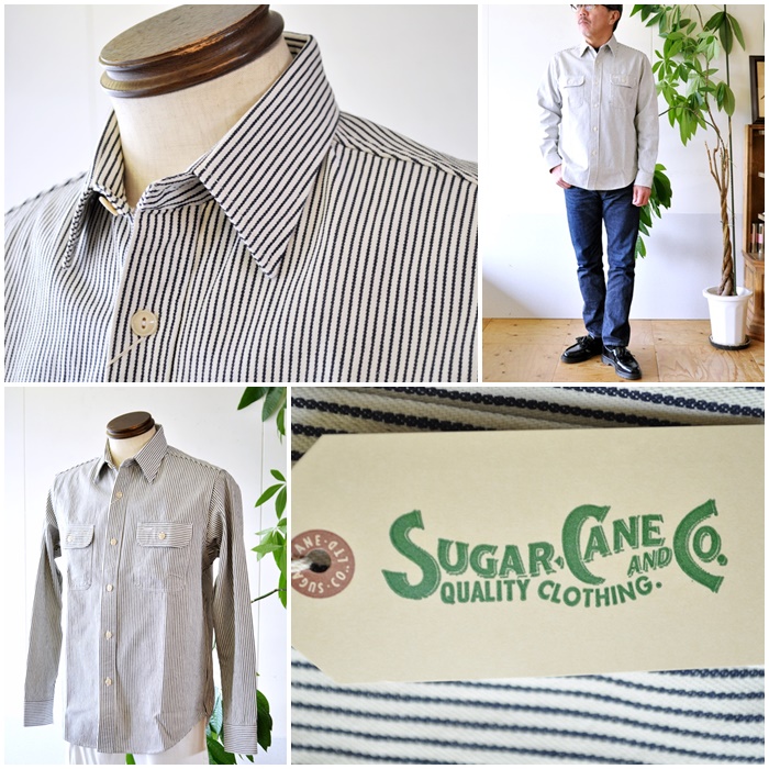 SUGAR CANE シュガーケーン 長袖 ヒッコリーワークシャツ 27853 東洋