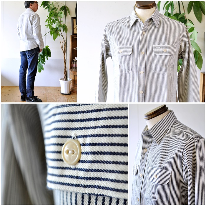SUGAR CANE シュガーケーン 長袖 ヒッコリーワークシャツ 27853 東洋
