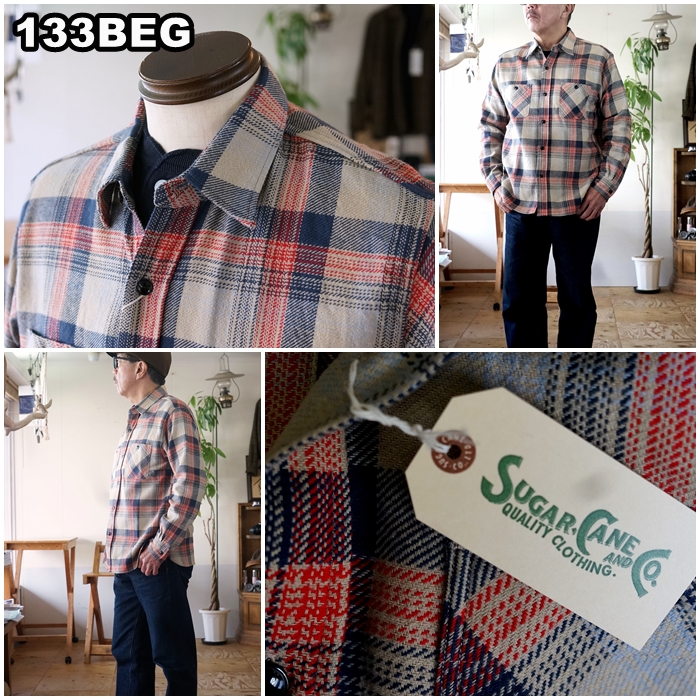 SUGAR CANE sugarcane シュガーケーン ワークシャツ ネルシャツ