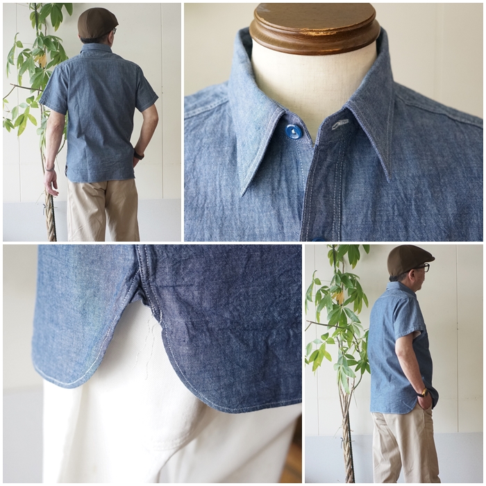 【美品】Buzz Rickson’s バズリクソンズ シャンブレーシャツ L BUZZ RICKSON'S BUZZRICKSONS バズリクソンズ 半袖シャンブレーシャツ
