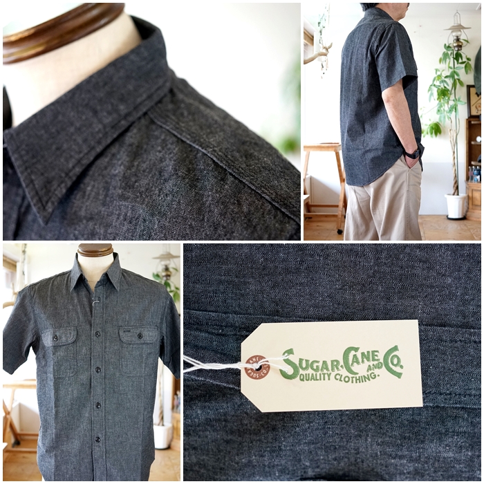 ※値下げ【定番】SUGAR CANE 半袖シャンブレーシャツ M 楽天市場】SUGAR CANE 定番ブルーシャンブレー半袖ワークシャツ
