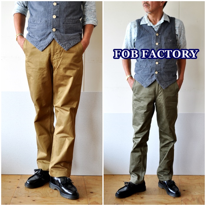 FOB FACTORY エフオービーウエポンチノ ナロートラウザー0514 LL f0514-1.jpg