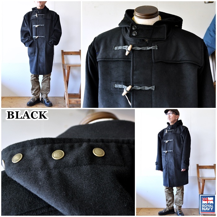 美品】グレンネイビス ダッフルコート ヘリンボーン ネイビー