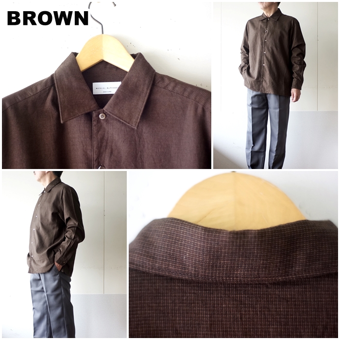 新品未使用　マニュアルアルファベット シャツコート　ジンジャーとブラウン MANUAL ALPHABET（マニュアルアルファベット） MA-S-805 ブラッシュド