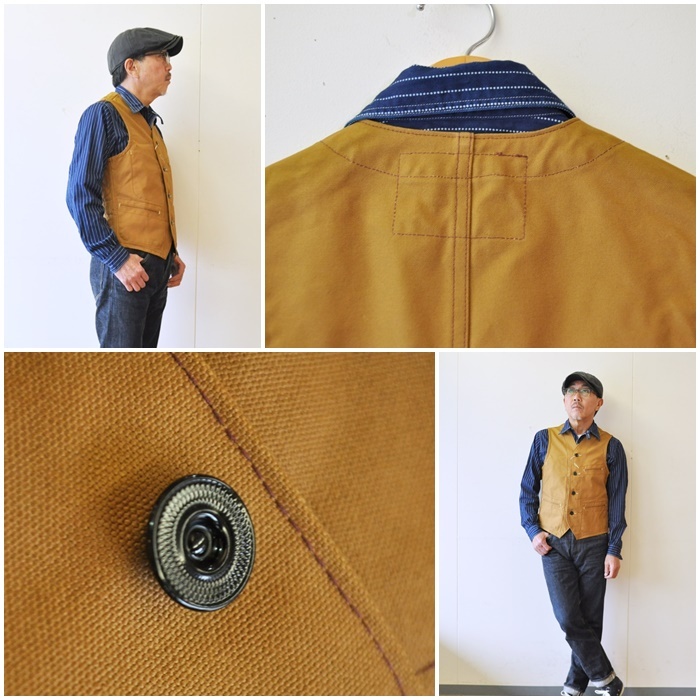 Sugar Cane BROWN DUCK WORK VESTサイズ42 SUGAR CANE シュガーケーン SUGARCANE ブラウンダック ワーク