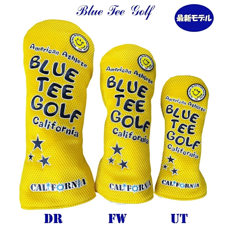 ２０２３新製品　ブルーティーゴルフ【メッシュ スマイル】 キャットハンドヘッドカバー (MSHC-001）　DR FW UT用　BLUE TEE GOLF｜blueteegolf｜06