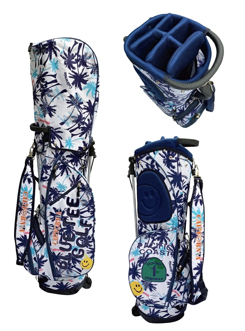 ブルーティゴルフキャディバッグ。美品！ネームプレート新品未使用付き。9インチ BLUE TEE GOLF ブルーティーゴルフ ネオプレン ストレッチ素材 9