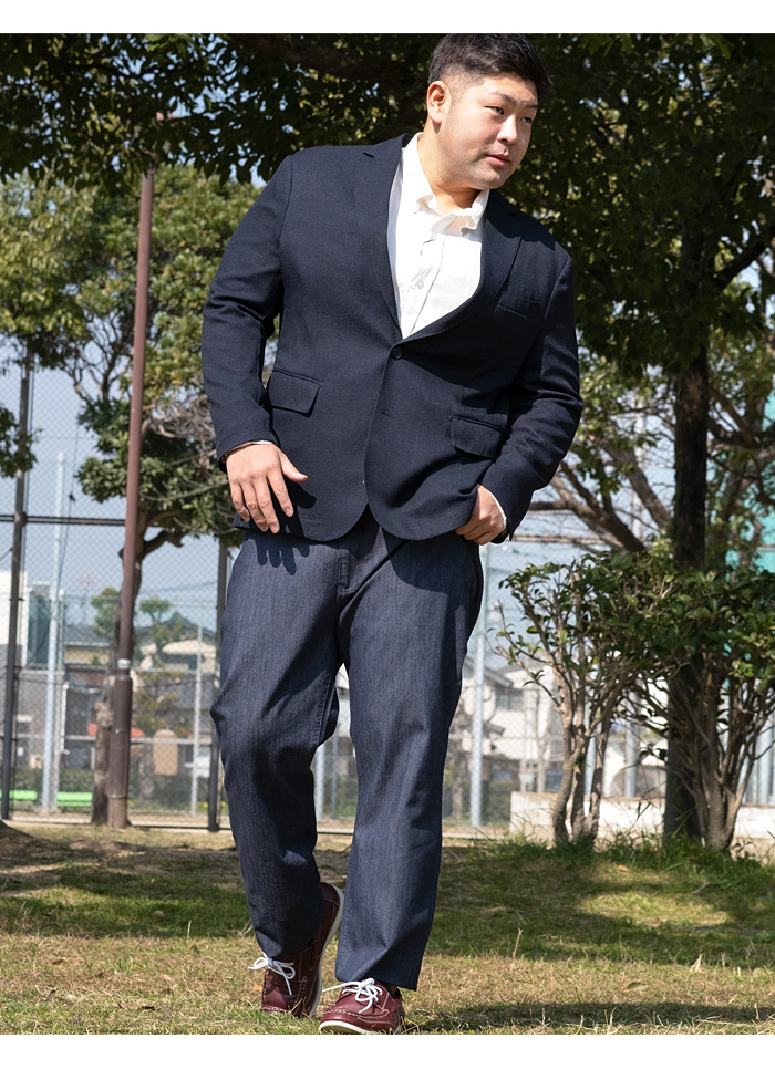 大きいサイズ メンズ SARTORIA BELLINI リネンライク ストレッチ 