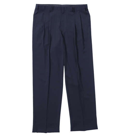大きいサイズ メンズ 風通る スラックス ストレッチ ツータック パンツ ネイビー 1274-3280-1 100 105 110 115 120 130 140 150 160 大きいサイズ メンズ 風通る スラックス ストレッチ ツータック パンツ