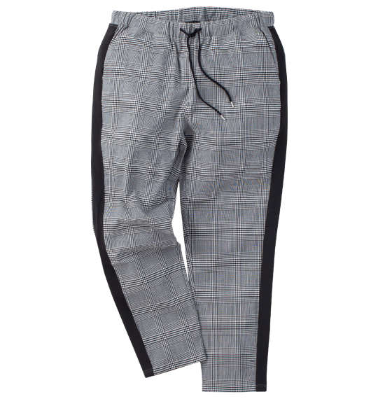 大きいサイズ メンズ in the attic サイドライン チェック パンツ ブラック系 1254-4220-2 3L 4L 5L 6L in the attic（インジアティック） 大きいサイズ メンズ サイドライン