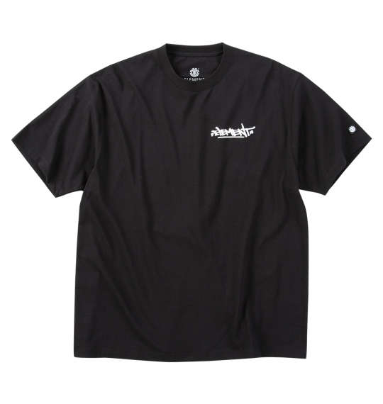 大きいサイズ メンズ ELEMENT TAG SQUARE 半袖 Tシャツ ブラック 1278