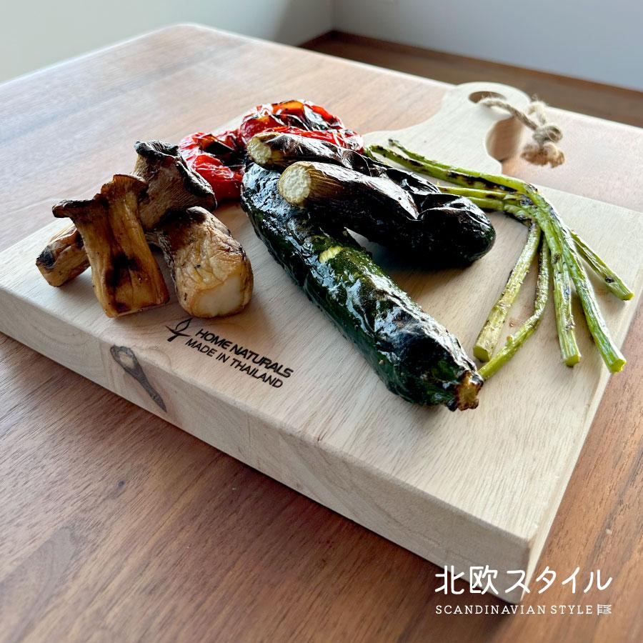 北欧スタイル マンゴー 長方形 カッティングボード 持ち手 麻紐付き