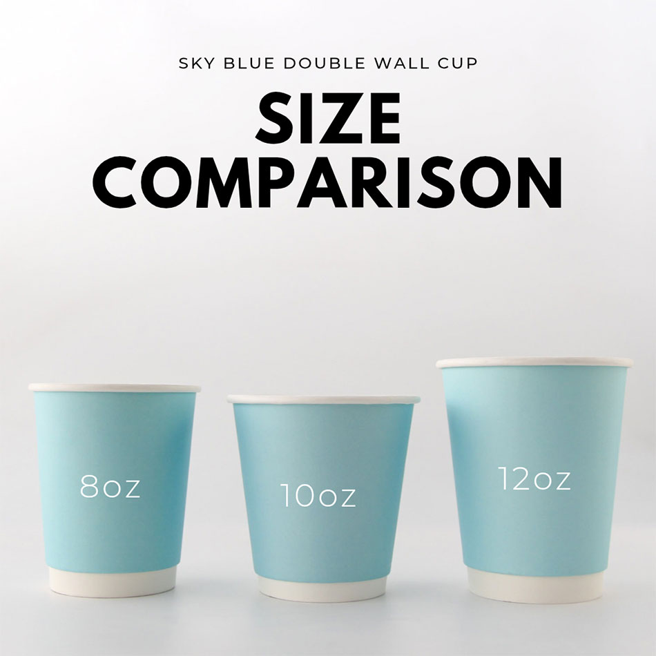 80mm口径 断熱二重 スカイブルー 8オンス 紙カップ 水色 1000個