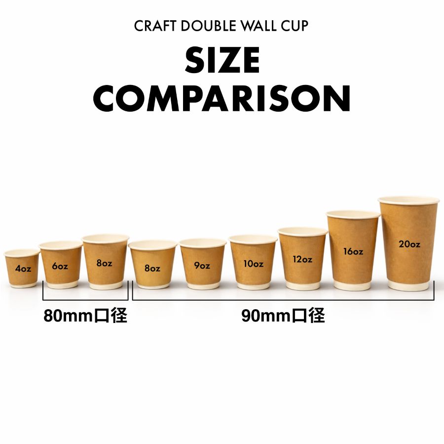 カップ杯形ペロペロ5個 80mm口径 断熱クラフト二重6オンス 紙カップ 1000個 テイクアウト