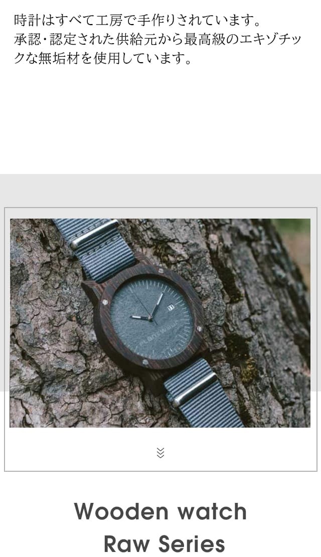 木製腕時計 メンズ レディース plantwear Rawシリーズ Ebony ユニ