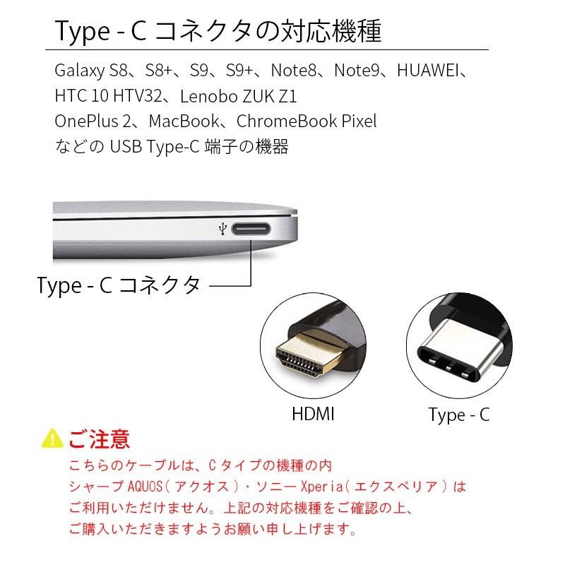 HDMI変換アダプタ TYPE-C HDMI MacbookやAndroidの映像をテレビで 