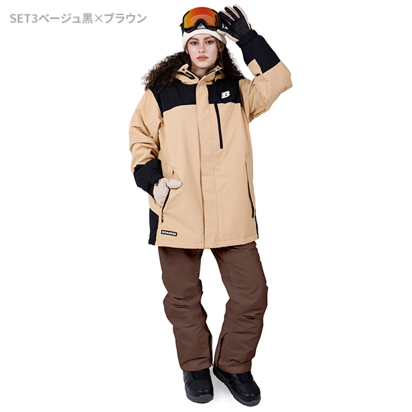 BOARDEE スノボウェア レディース 上下セット スノーボードウェア