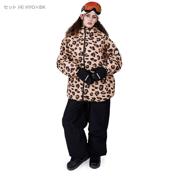スノボウェア レディース 上下セット スノーボードウェア BOARDEE BD25JFOT43W×BD25JFOB43W ボーディー オーバーサイズシルエット スキーウェア | BOARDEE | 04