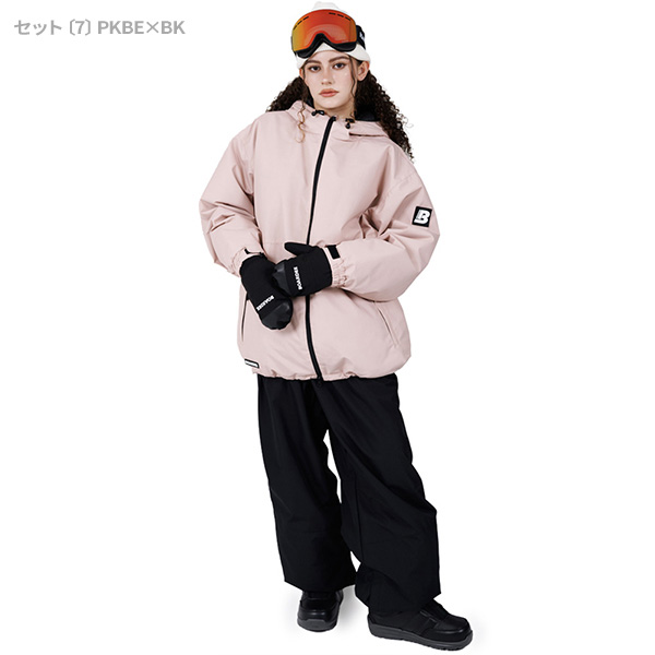 スノボウェア レディース 上下セット スノーボードウェア BOARDEE BD25JFOT43W×BD25JFOB43W ボーディー オーバーサイズシルエット スキーウェア | BOARDEE | 07