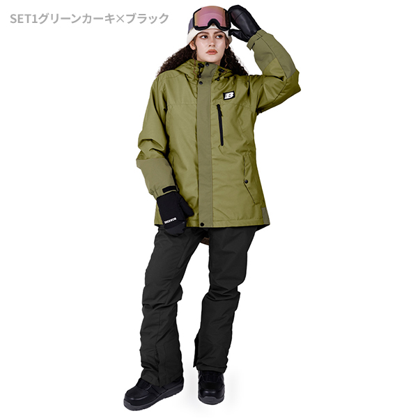 スノボウェア レディース 上下セット スノーボードウェア BOARDEE BD25JFOT44W×BD25JFOB44W ボーディー スキーウェア | BOARDEE | 01