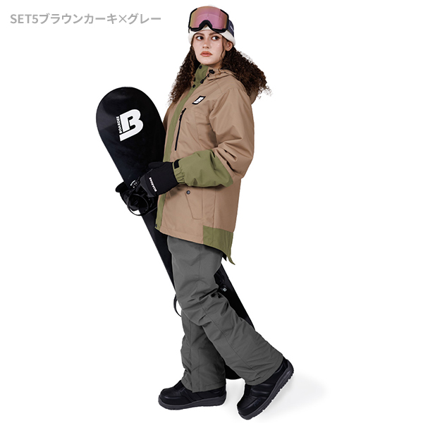 スノボウェア レディース 上下セット スノーボードウェア BOARDEE BD25JFOT44W×BD25JFOB44W ボーディー スキーウェア | BOARDEE | 05